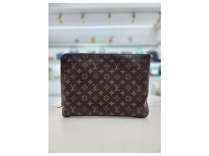 Louis Vuitton Clutch in tela monogramma Marrone - vista 9