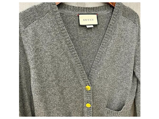 Gucci Kaschmir-Cardigan mit Pferdebeißer-Detail für Frauen grau Braun - Ansicht 6