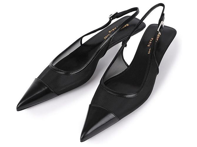 Saint Laurent Women's Mesh Slingback Heels - view 3