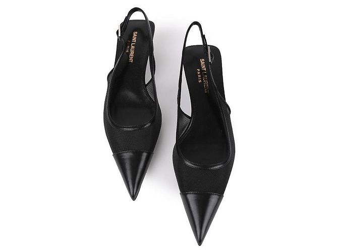 Saint Laurent Women's Mesh Slingback Heels - view 4