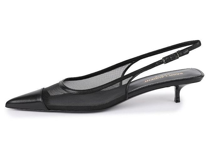 Saint Laurent Women's Mesh Slingback Heels - view 6