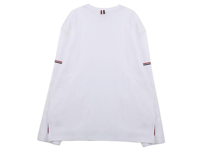 Thom Browne Rugby Baumwoll Rundhals T-Shirt Weiß - Ansicht 4