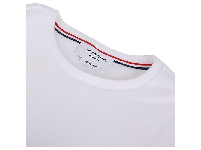 Thom Browne Rugby Baumwoll Rundhals T-Shirt Weiß - Ansicht 5