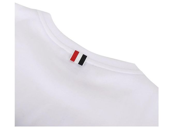 Thom Browne Rugby Baumwoll Rundhals T-Shirt Weiß - Ansicht 6