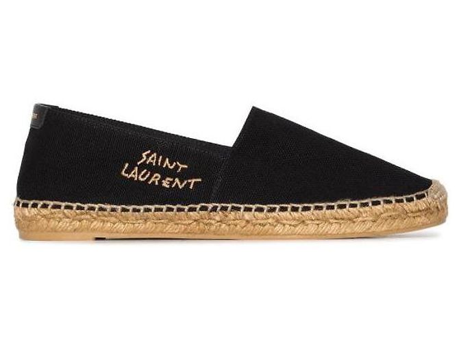 Saint Laurent Espadrillas con logo ricamato Nero - vista 4