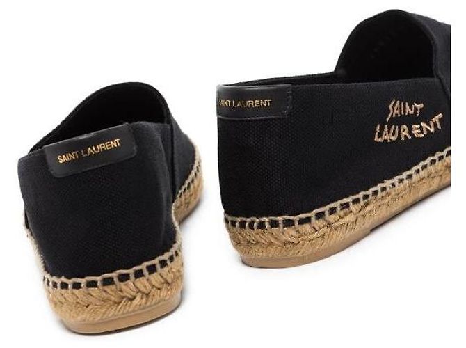 Saint Laurent Espadrillas con logo ricamato Nero - vista 5