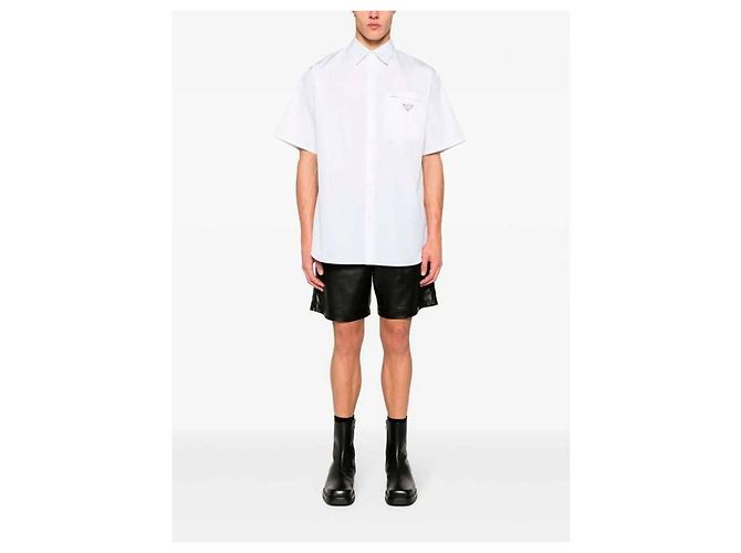 Prada Camicia a maniche corte in popeline - vista 5