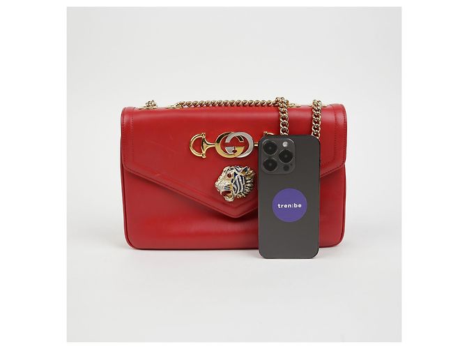Gucci Borsa a tracolla media testa di tigre Rosso - vista 18