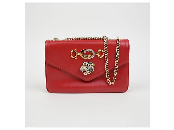 Gucci Borsa a tracolla media testa di tigre Rosso - vista 2