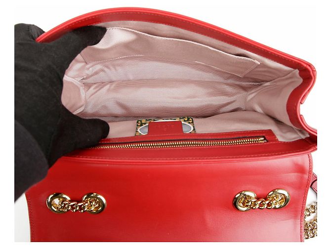 Gucci Borsa a tracolla media testa di tigre Rosso - vista 21