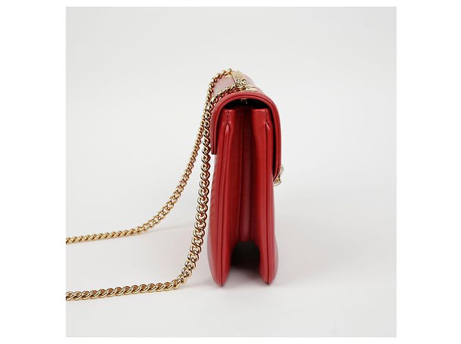 Gucci Borsa a tracolla media testa di tigre Rosso - vista 9