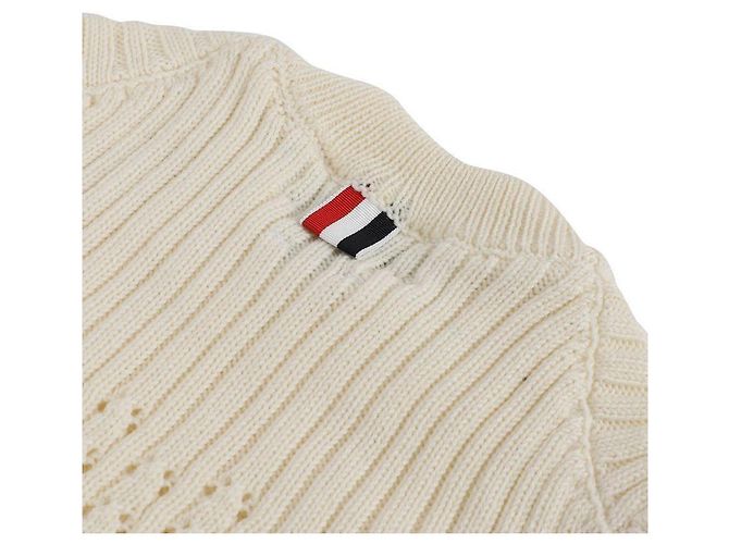 Thom Browne Woll-Punktmuster-Pullover für Frauen Weiß - Ansicht 6