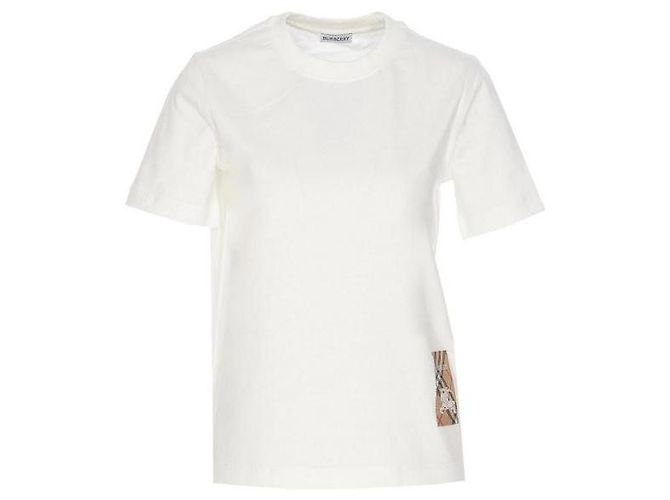 Burberry Camiseta de algodón de manga corta Check Label Blanco - vista 4