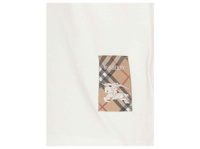Burberry Camiseta de algodón de manga corta Check Label Blanco - vista 6