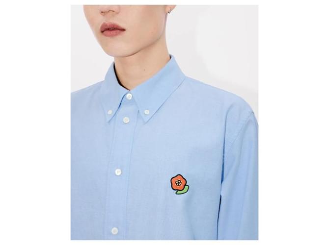 Kenzo Camicia Oxford Pop Blu - vista 10