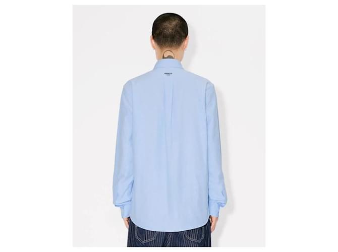 Kenzo Camicia Oxford Pop Blu - vista 7