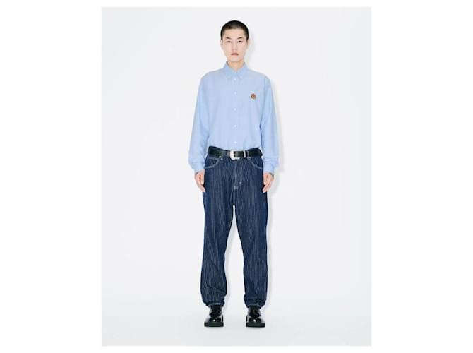 Kenzo Camicia Oxford Pop Blu - vista 8