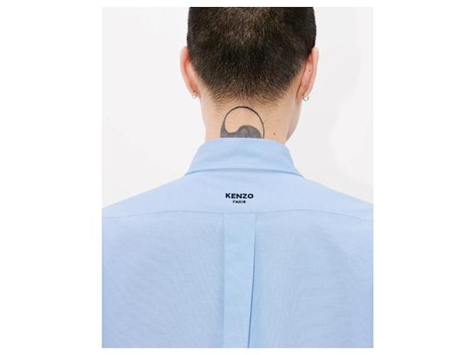 Kenzo Camicia Oxford Pop Blu - vista 9