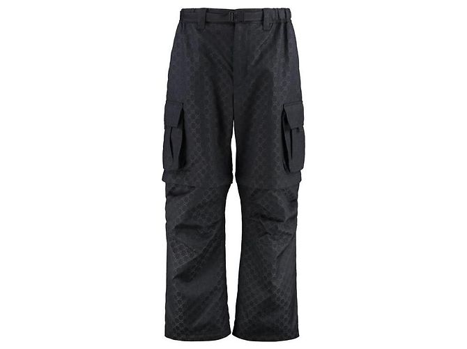 Gucci Pantaloni cargo in jacquard GG totale Nero - vista 4
