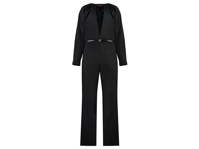 Gucci Mono de lana con cinturón Negro - vista 4