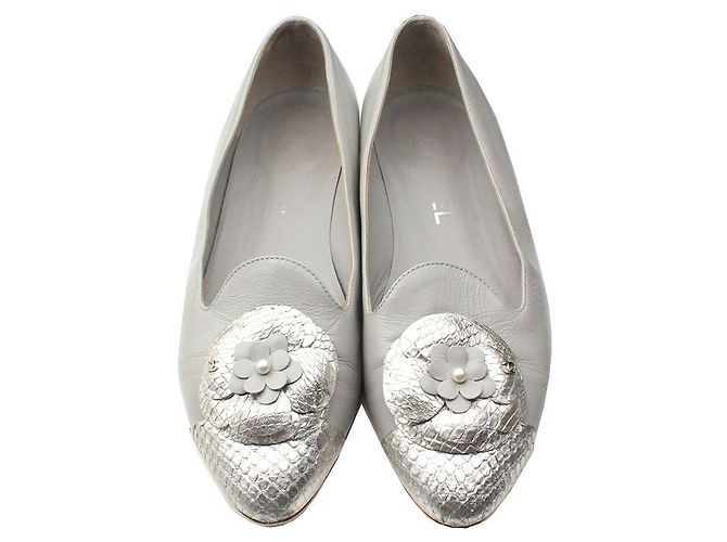 Chanel Graue Camellia Ballerinas Braun - Ansicht 2