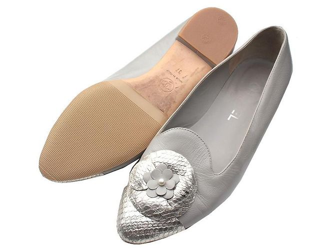 Chanel Graue Camellia Ballerinas Braun - Ansicht 3