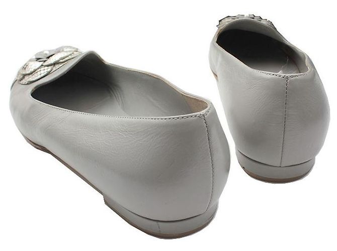 Chanel Graue Camellia Ballerinas Braun - Ansicht 4
