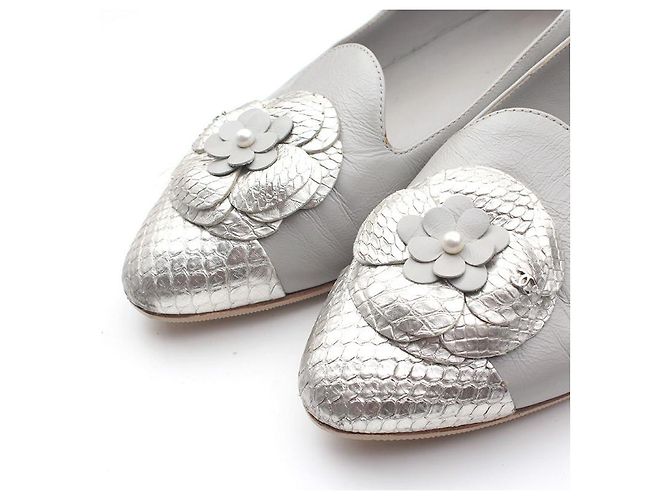 Chanel Graue Camellia Ballerinas Braun - Ansicht 5