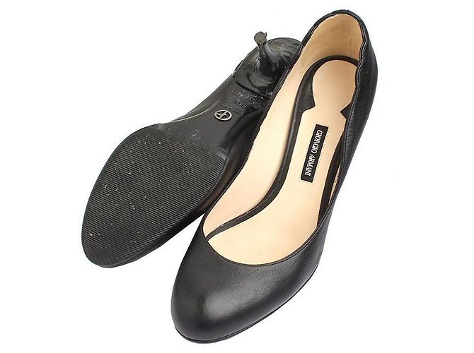 Décolleté neri con tacco degradé Armani Nero - vista 3