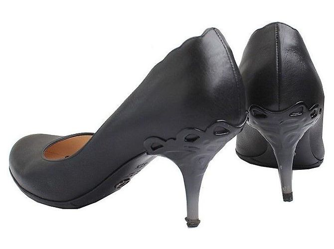 Décolleté neri con tacco degradé Armani Nero - vista 4