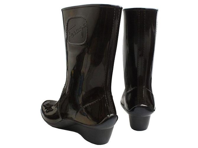 Salvatore Ferragamo Botas de lluvia marrón oscuro Castaño - vista 4