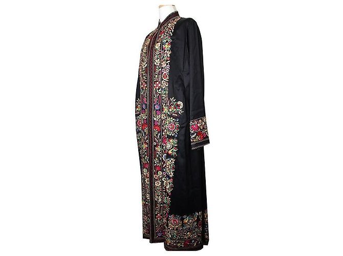 Kenzo Abrigo largo de seda bordado Shoreline Negro - vista 2