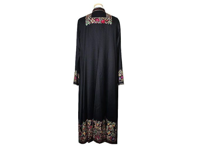 Kenzo Abrigo largo de seda bordado Shoreline Negro - vista 3
