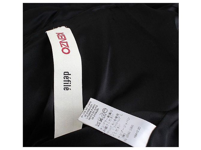 Kenzo Abrigo largo de seda bordado Shoreline Negro - vista 4