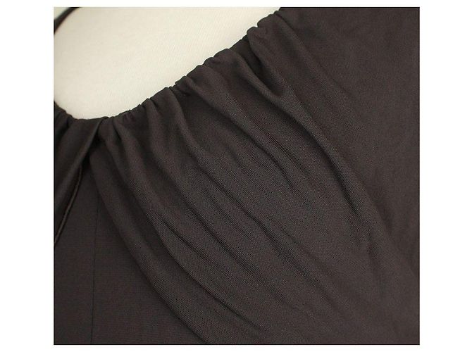 Vestido Frill Marrón Armani Collezioni Castaño - vista 4