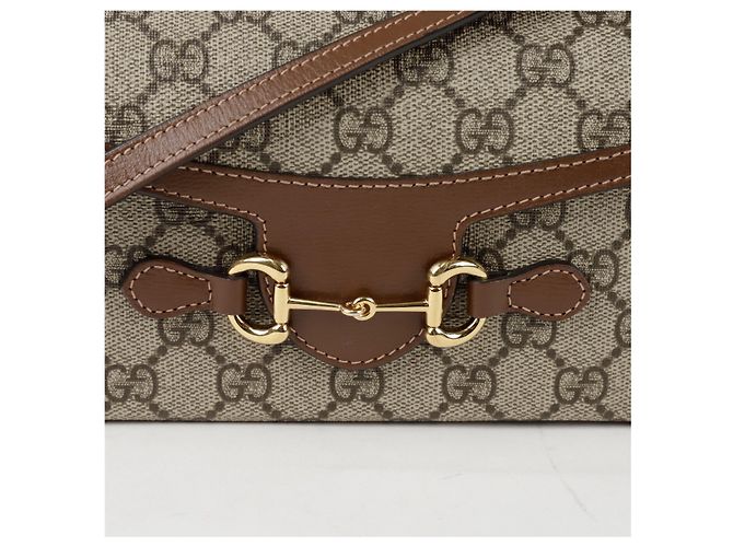 Gucci Borsa a spalla mini Horsebit Marrone - vista 2