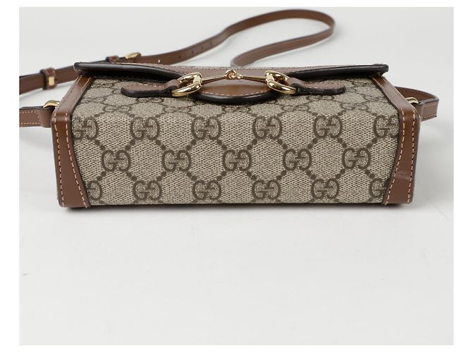 Gucci Borsa a spalla mini Horsebit Marrone - vista 6