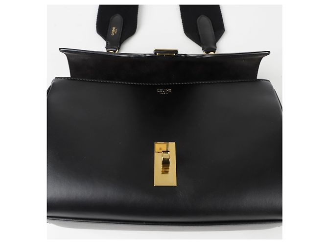 Céline Weiche Schulter-Crossbody-Tasche Schwarz - Ansicht 8