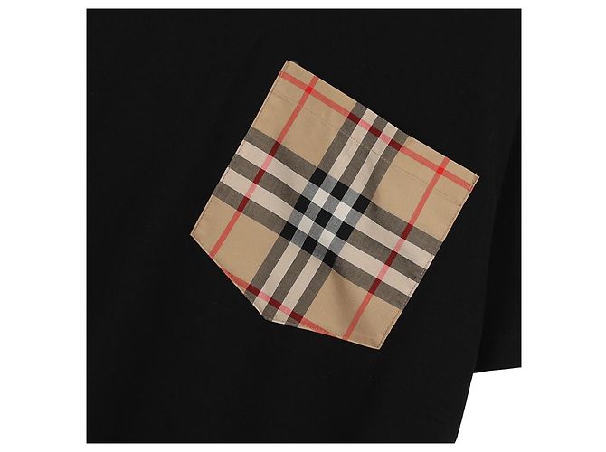 Burberry Kariertes Baumwoll-T-Shirt mit Tasche - Ansicht 7