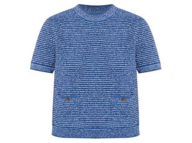 Gucci Feinripp T-Shirt mit Rundhalsausschnitt XKENS Blau - Ansicht 4