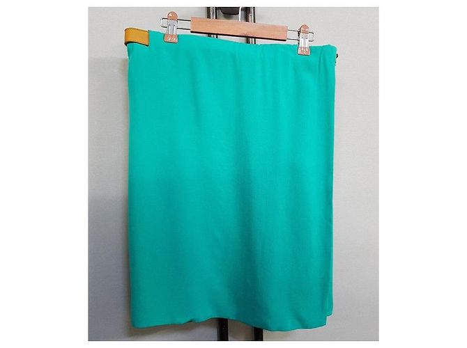 Hermès Gonna di seta Verde - vista 2