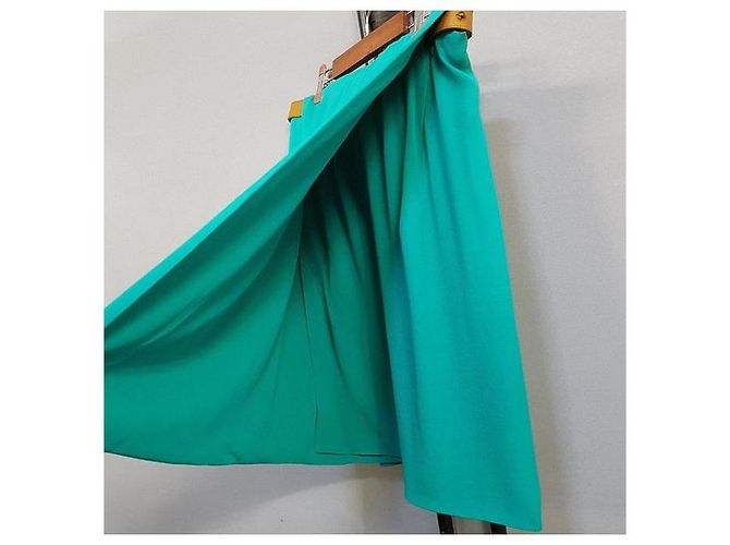 Hermès Gonna di seta Verde - vista 5