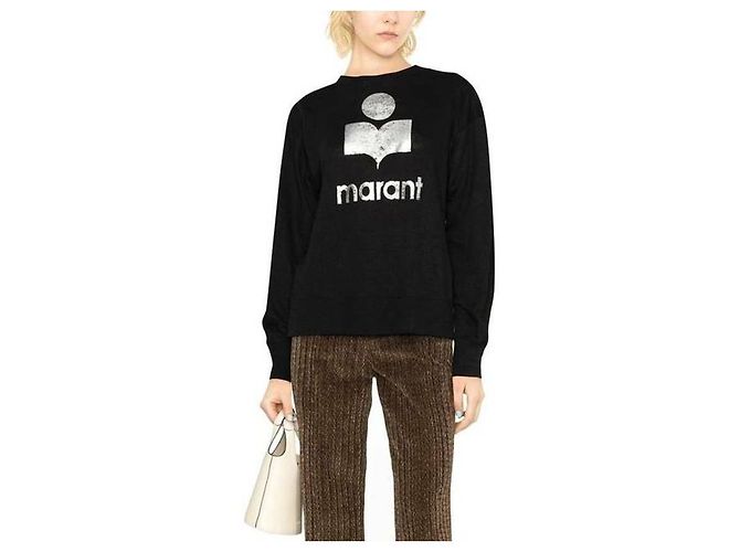 Isabel Marant T-shirt à manches longues en lin Noir - vue 4