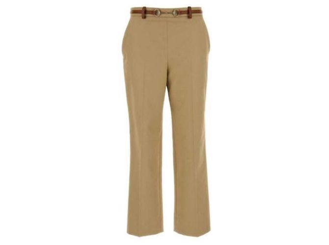 Gucci Calças de algodão Horsebit Marrom - vista 4