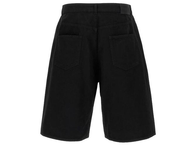Saint Laurent Bermuda baggy in twill di cotone Nero - vista 5