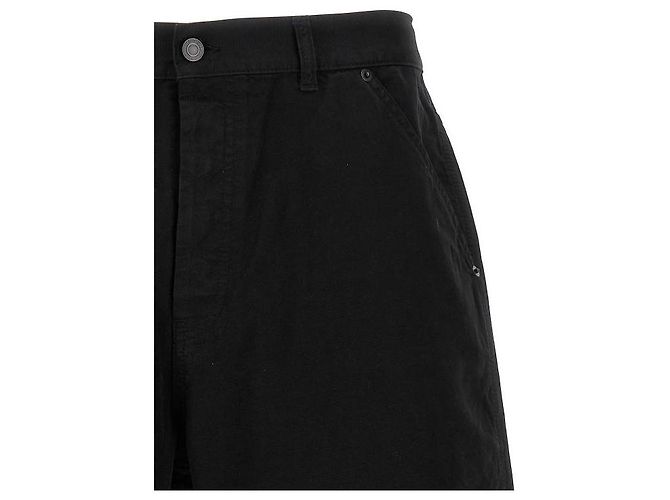 Saint Laurent Bermuda baggy in twill di cotone Nero - vista 6