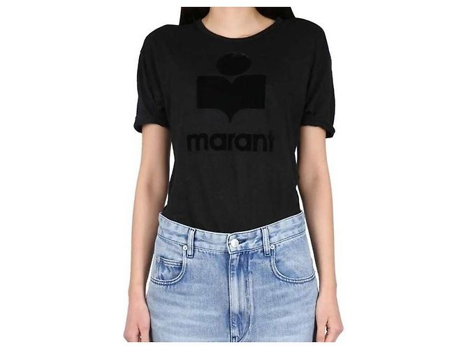 Isabel Marant Leinen T-Shirt mit Logo - Ansicht 5