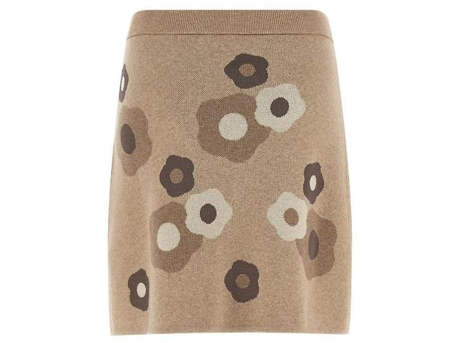 Kenzo Gonna Mini Ricamata Marrone - vista 5