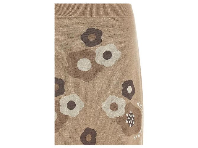 Kenzo Gonna Mini Ricamata Marrone - vista 6