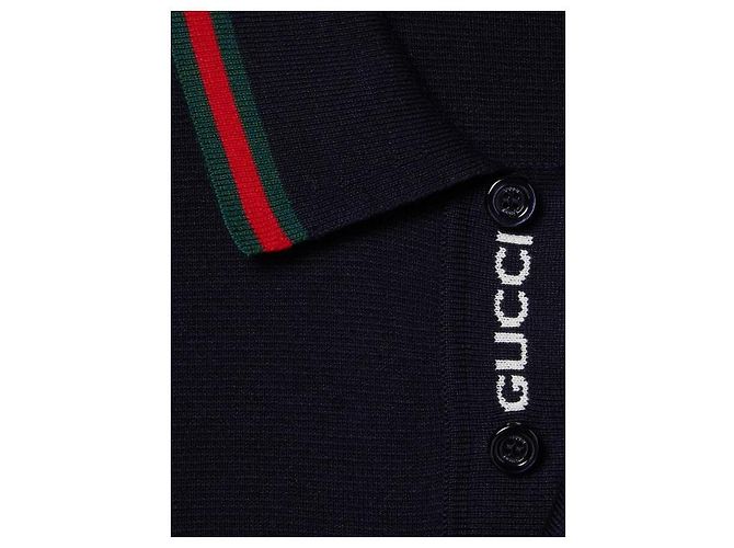 Gucci Polo in Seta e Cotone Blu - vista 9